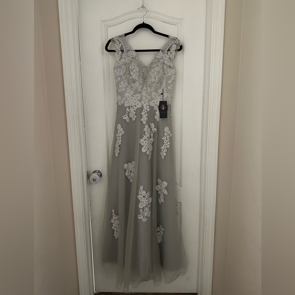 Nwt silver formal maxi dress
